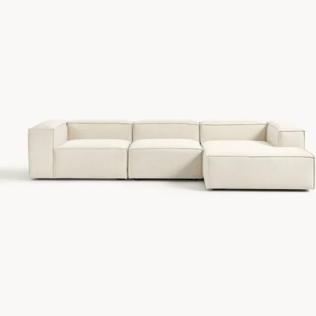 Westwing Collection Modulaire hoekbank Lennon (4-zits) Wit