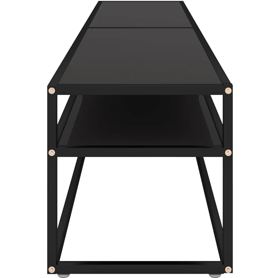 vidaXL Tv-meubel 200x40x40,5 cm gehard glas zwart, foto 4