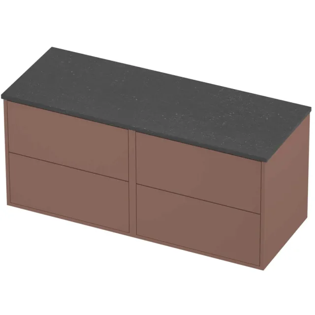 Proline Deck Badmeubelset Hardsteen Voor Grepen 120x46x54 cm Blue Stone Beauty Blush Rosé Goud