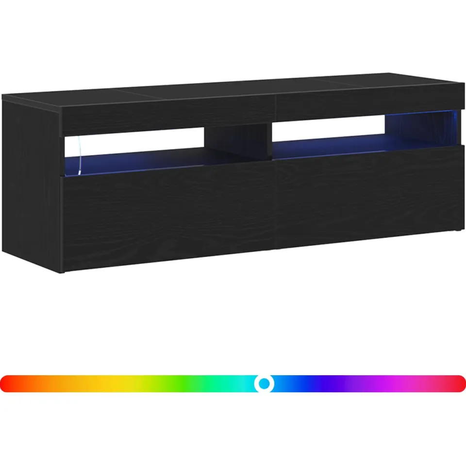 vidaXL TV-kast 120 x 35 x 40 cm Zwart Eiken Bewerkt hout, foto 4