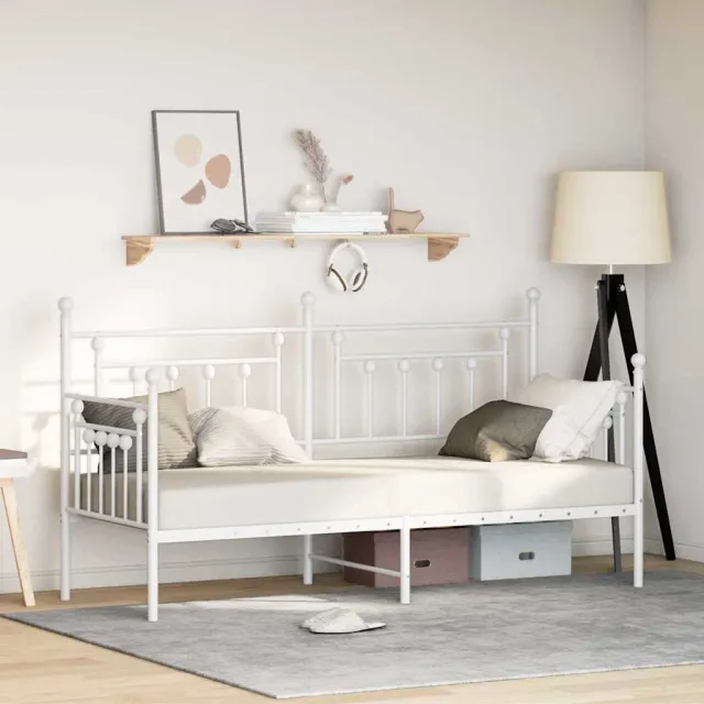 vidaXL Bedframe voor een daybed Wit 75 x 190 cm Gepoedercoat staal