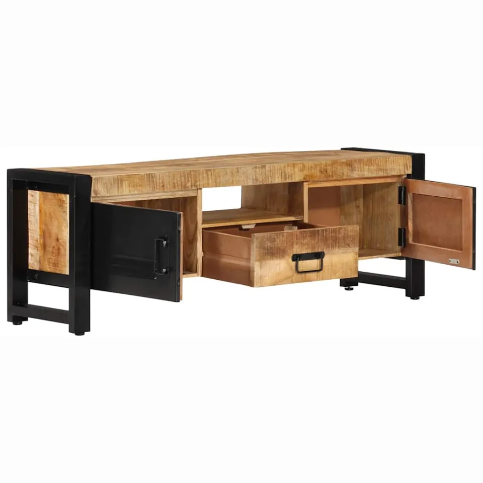 vidaXL Tv-meubel 120x30x40 cm massief mangohout bruin, foto 3