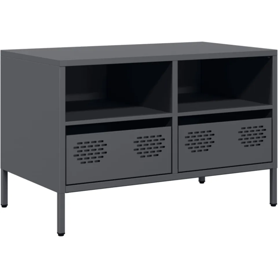 vidaXL Tv-meubel 68x39x43,5 cm koudgewalst staal antracietkleurig, foto 3