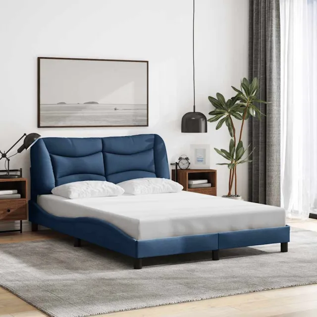 vidaXL Bedframe zonder matras "Hvar" 120x200 cm stof blauw