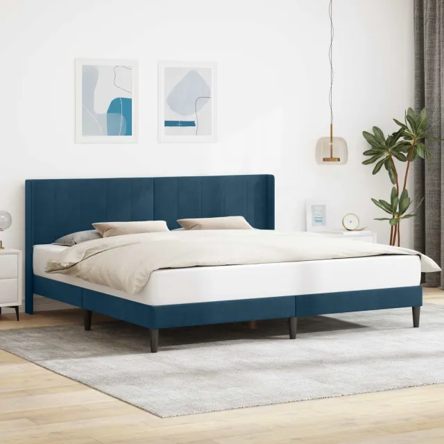 vidaXL Bedframe met hoofdeinde Blauw 180 x 200 cm Fluweel