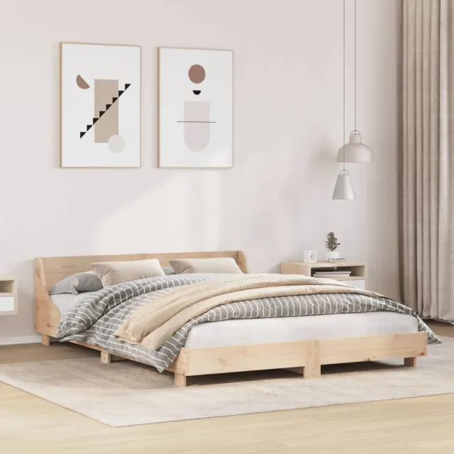 vidaXL Bedframe zonder matras massief grenenhout 140x190 cm bruin