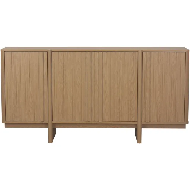 CaliCosy Dressoir 4 deuren met lamellenfronten eikdecor B160 cm - AUGUSTE Houtlook