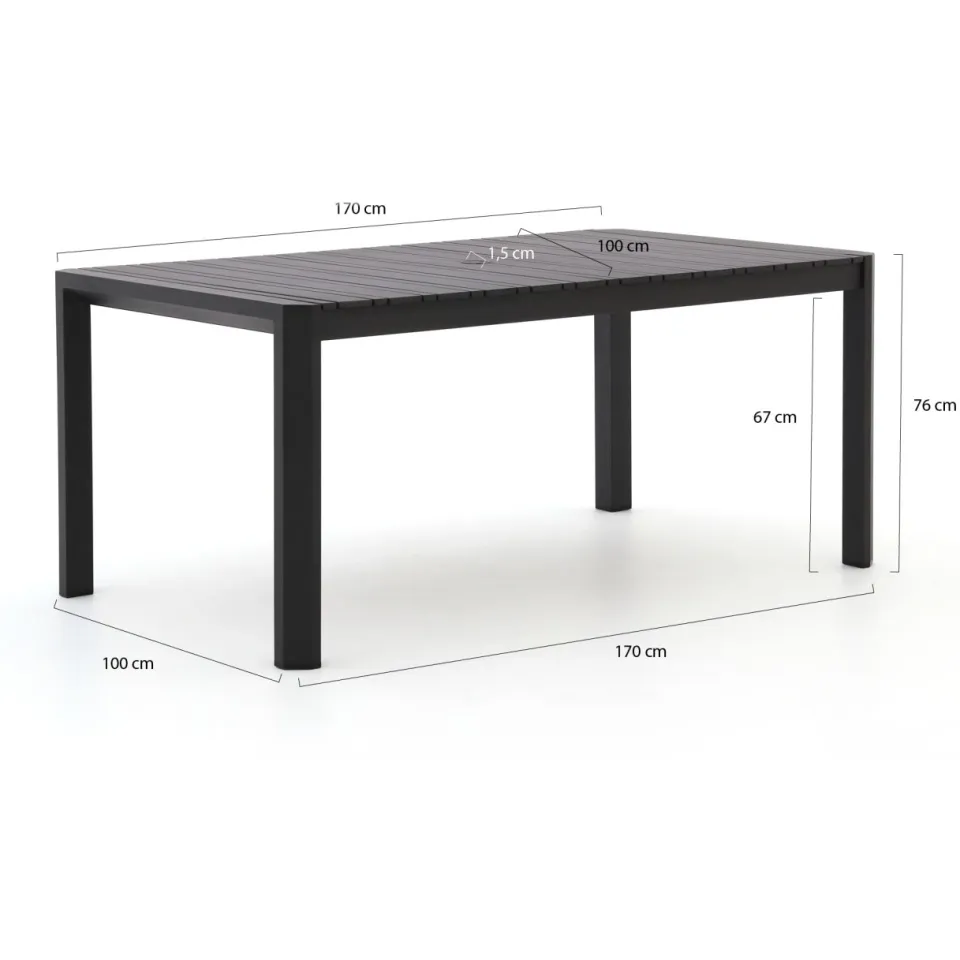 Hartman tuinmeubelen Hartman Alexandra dining tuintafel 170x100x75cm grijs, foto 3