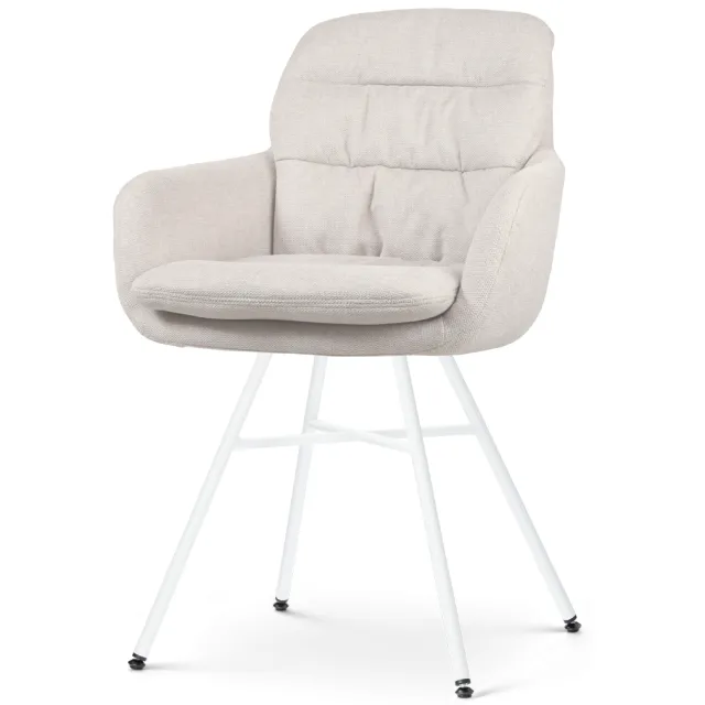 Nolon Noa-Mia eetkamerstoel beige - wit onderstel