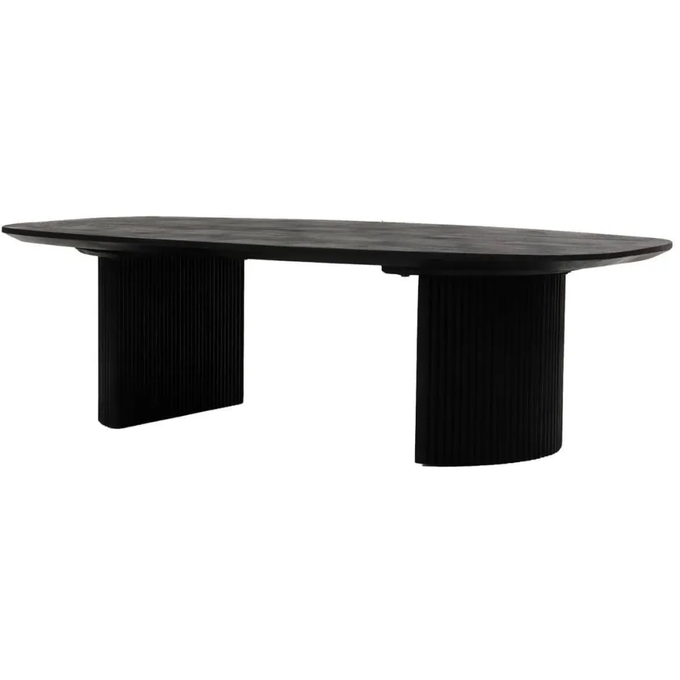 Giga Meubel Salontafel Feline - Deens Ovaal - Zwart - Mangohout - 130cm, foto 5
