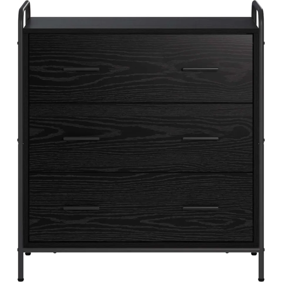 vidaXL Dressoir Zwart eiken 97 x 33 x 81 cm Bewerkt hout, foto 4