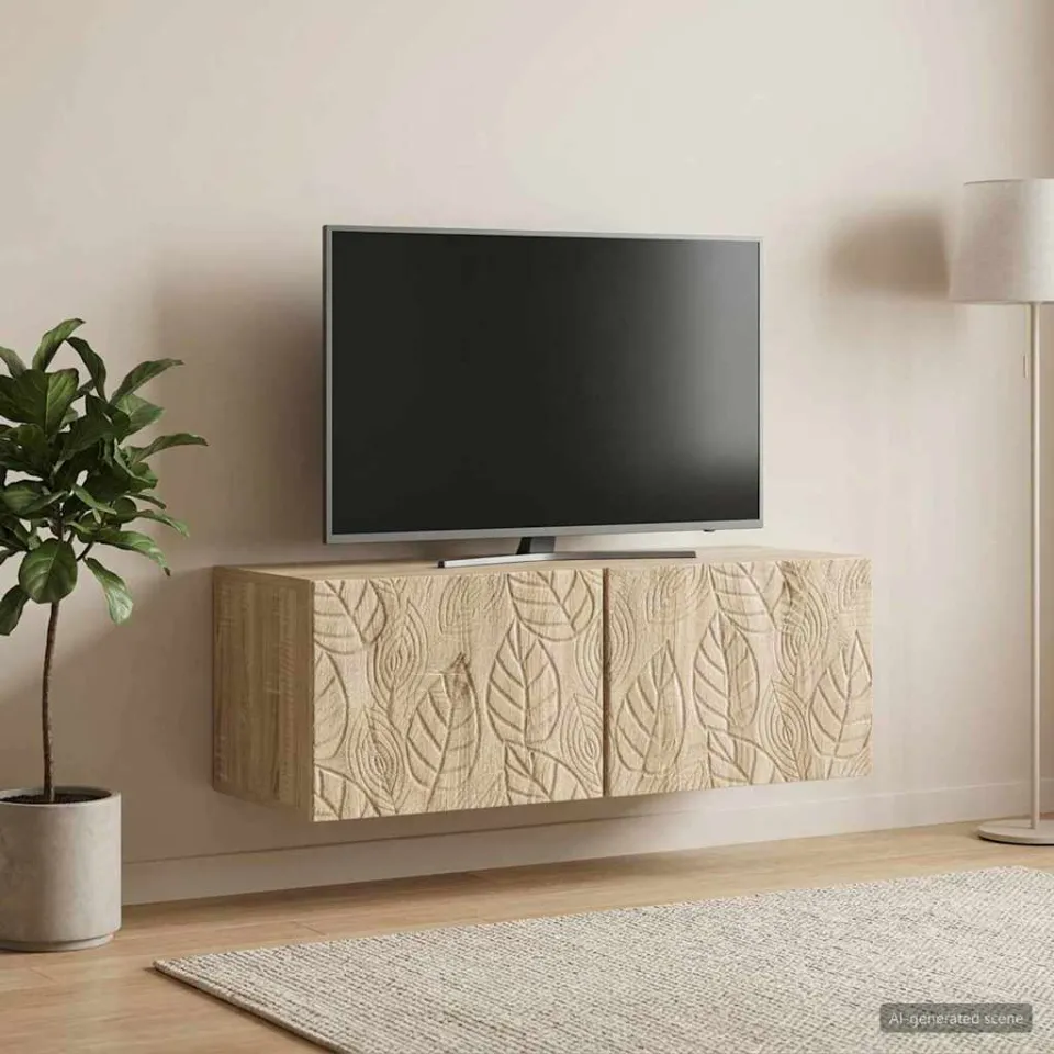 vidaXL Wandbeugel TV-kast 59,5 x 41 x 30 cm Sonoma Eiken Bewerkt hout, foto 3
