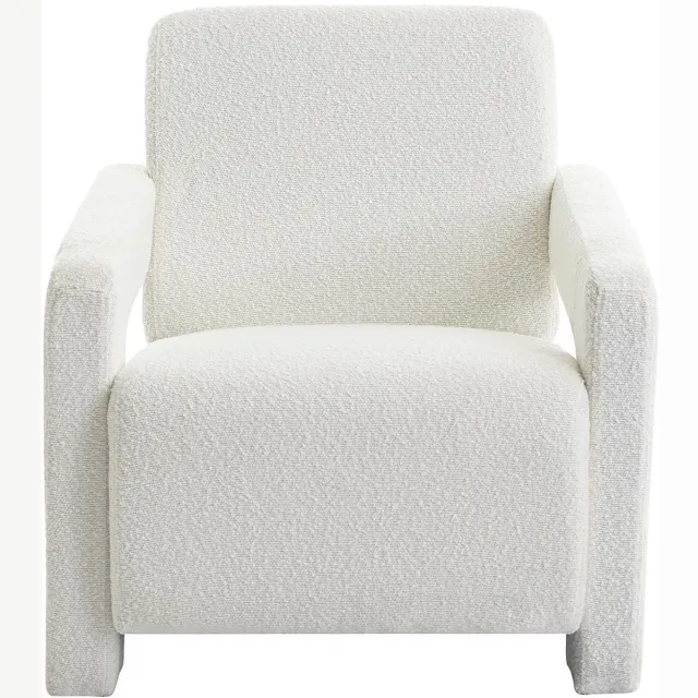 Vente-unique Fauteuil van witte boucléstof ISPARTA