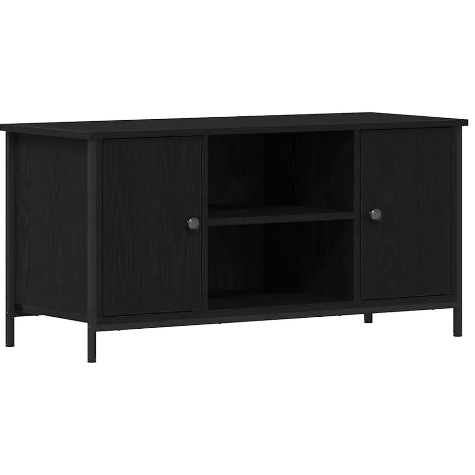 vidaXL TV-kast 100 x 40 x 50 cm Zwart eiken Bewerkt hout, foto 3