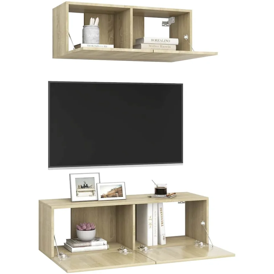 vidaXL 2-delige Tv-meubelset bewerkt hout sonoma eikenkleurig, foto 3