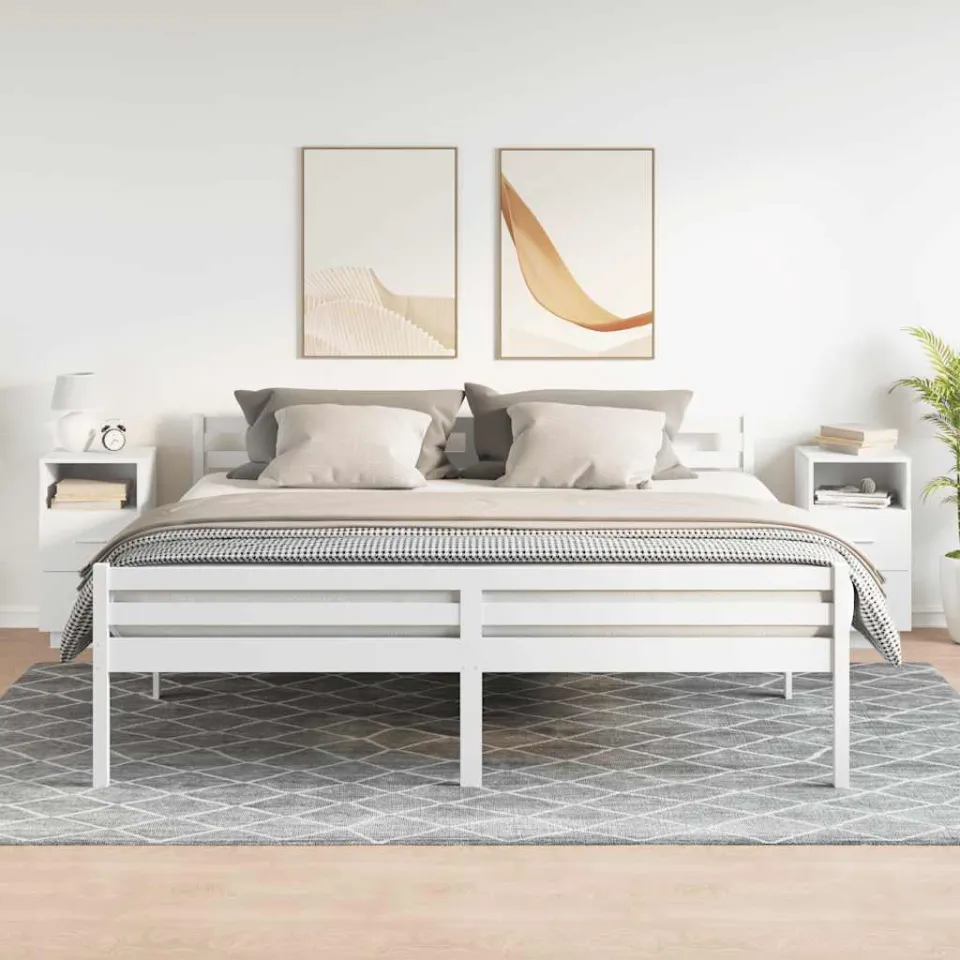 vidaXL Nachtkastjes 2 st met 2 lades 36x36x68 cm wit, foto 2