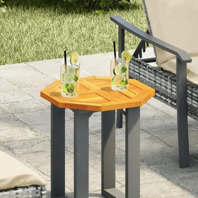 vidaXL Tafelblad achthoekig 40x40x2 cm massief acaciahout bruin, foto 2