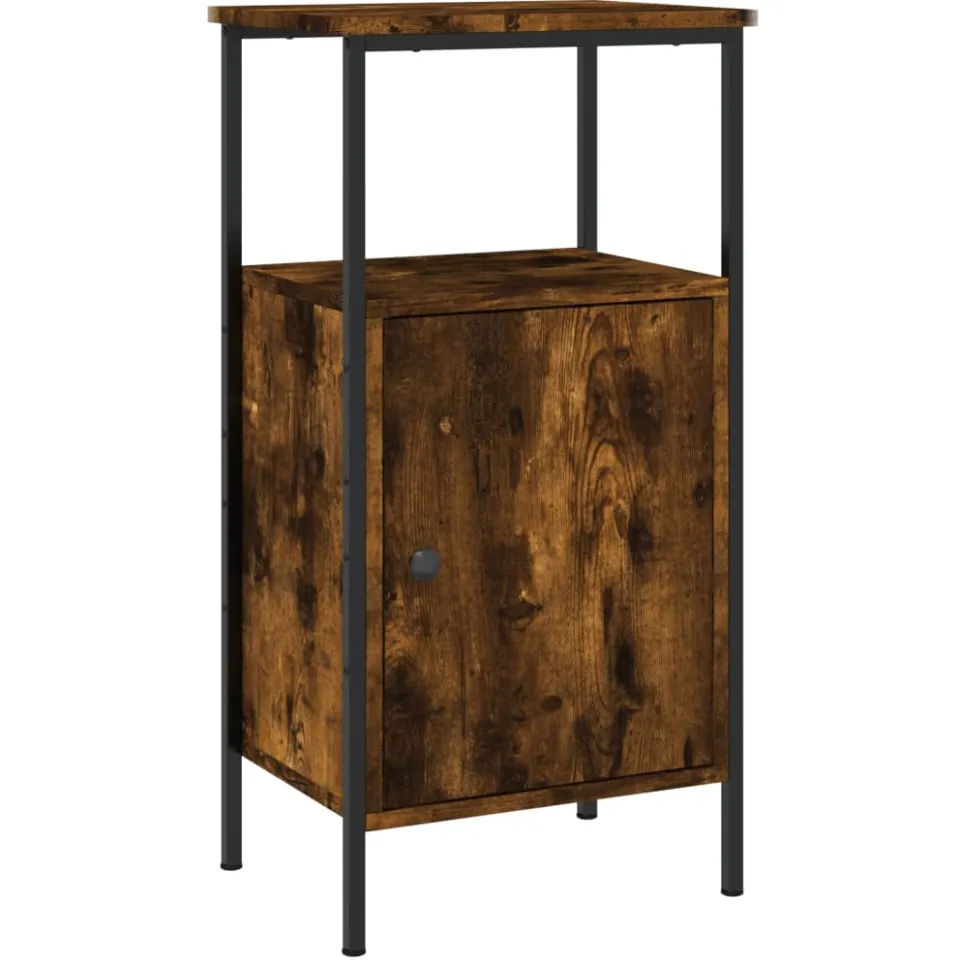 vidaXL Nachtkastje 41x31x80 cm bewerkt hout gerookt eikenkleurig, foto 3