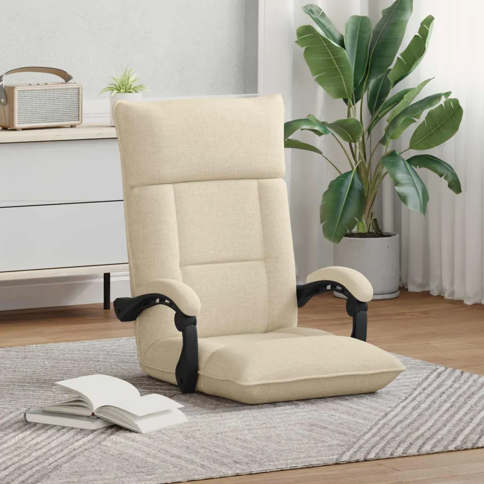 vidaXL Verstelbare vlo stoelen Crèmekleurig Stof, foto 3