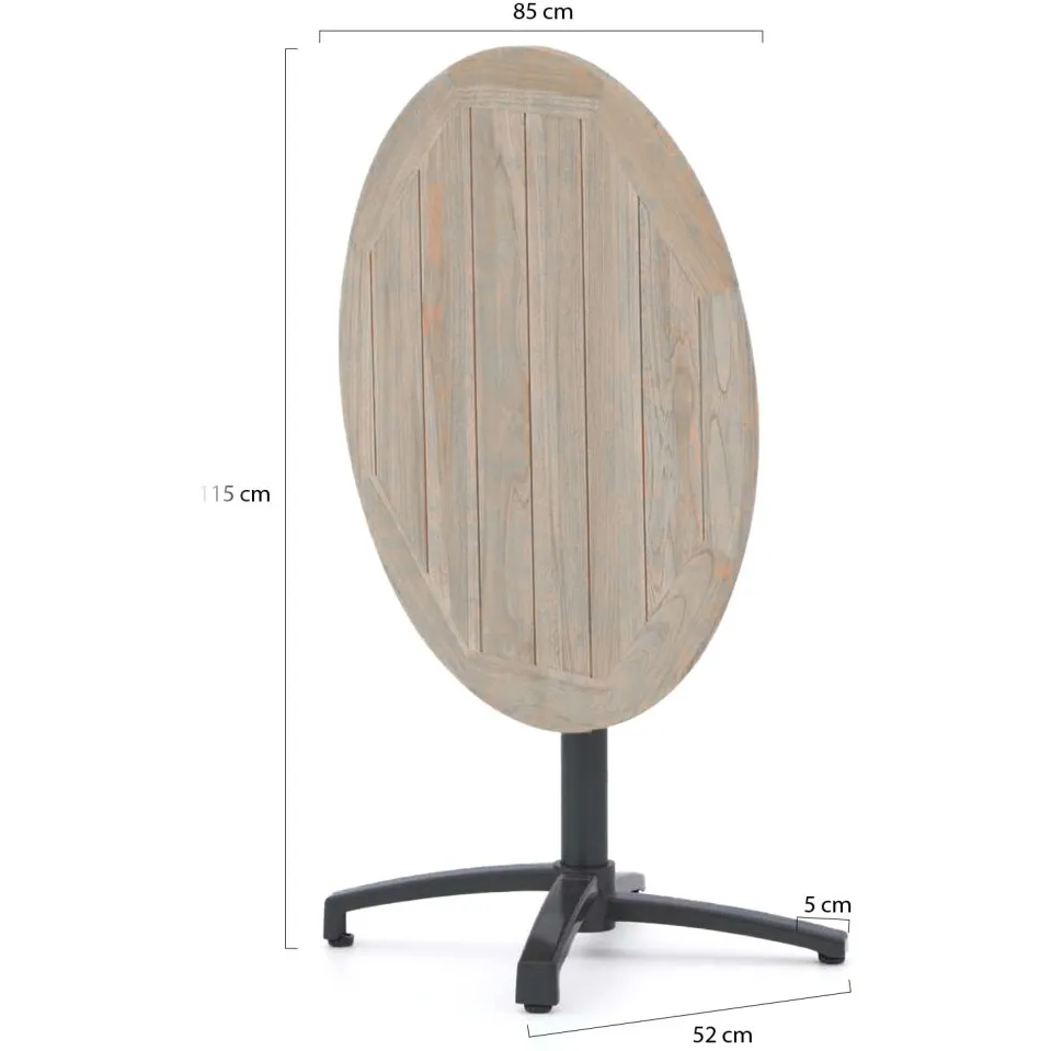 Bellagio tuinmeubelen Bellagio Canzo klaptafel ø 85cm (h:75cm) grijs, foto 3