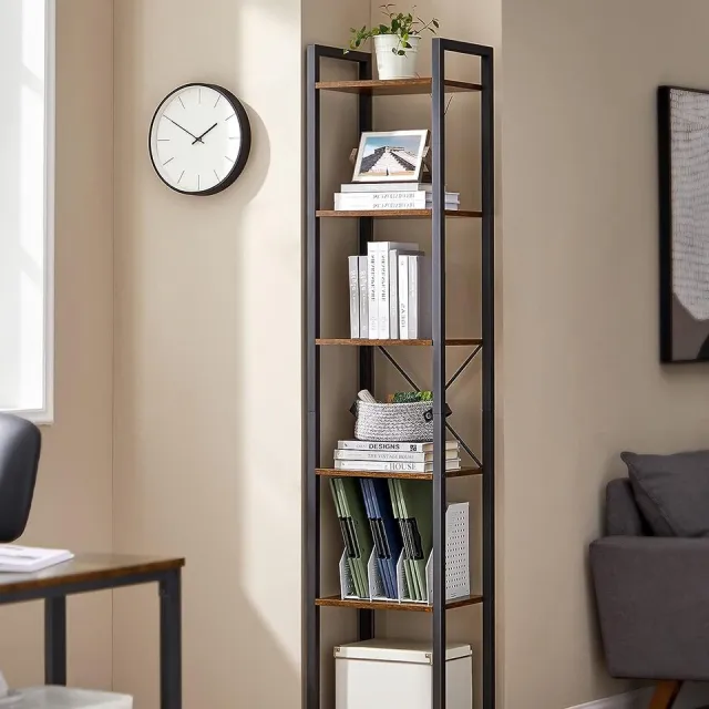 FurnStar Boekenkast met 6 vakken - 40x30x187.5 cm - Bruin