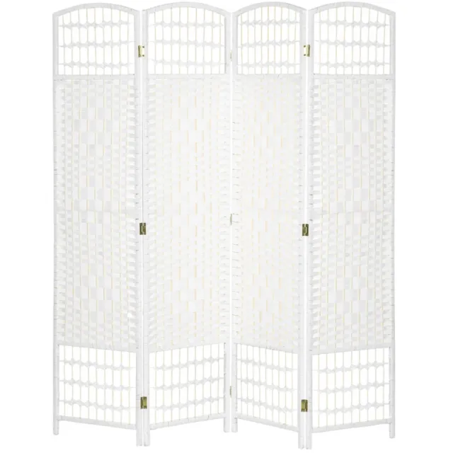 ZYLARO Scheidingswand - 4-delig - 160 x 170 cm - Opvouwbaar - Golfvezel - Voor de woonkamer Wit
