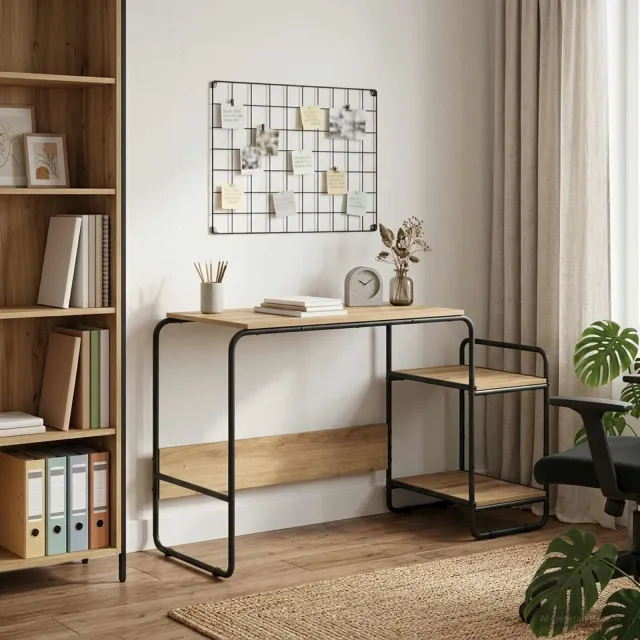 vidaXL Bureau met opbergruimte Artisanaal eiken 131.5 x 50 x 75.5 cm Bruin