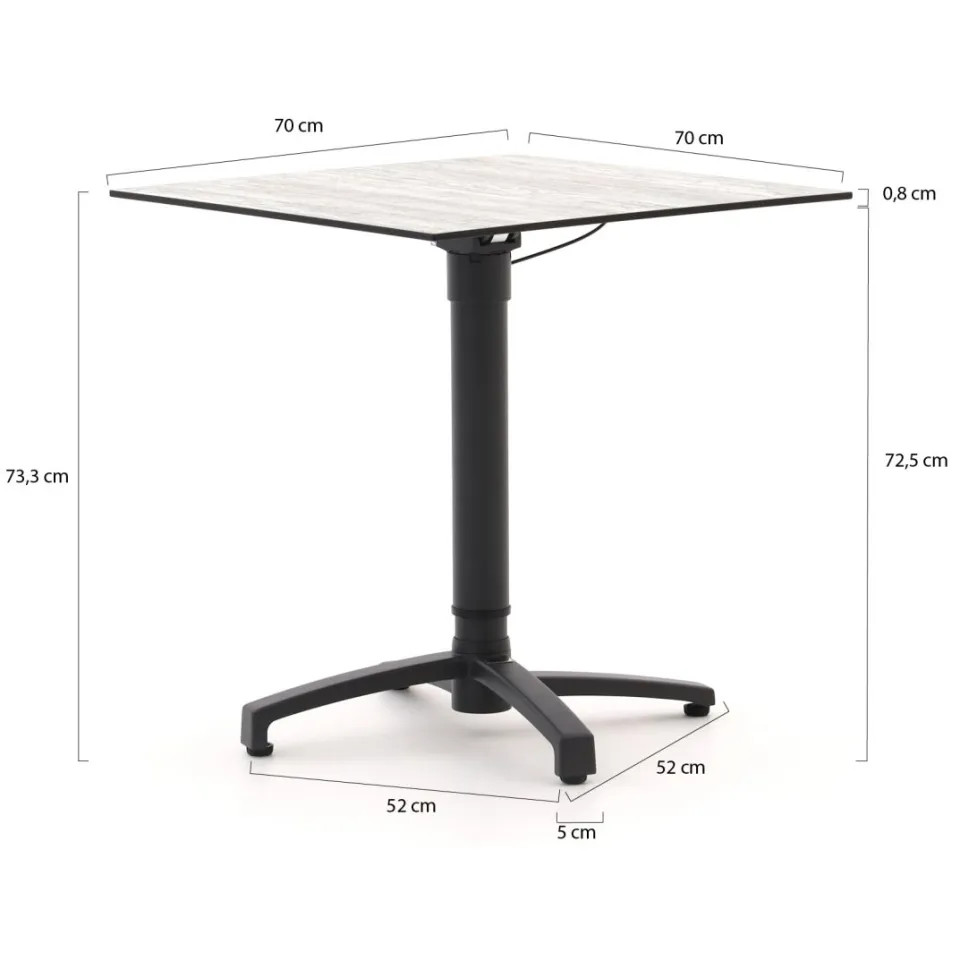 Forza Furniture Forza Sile/Canzo 70cm dining tuinset 3-delig verstelbaar taupe, foto 3