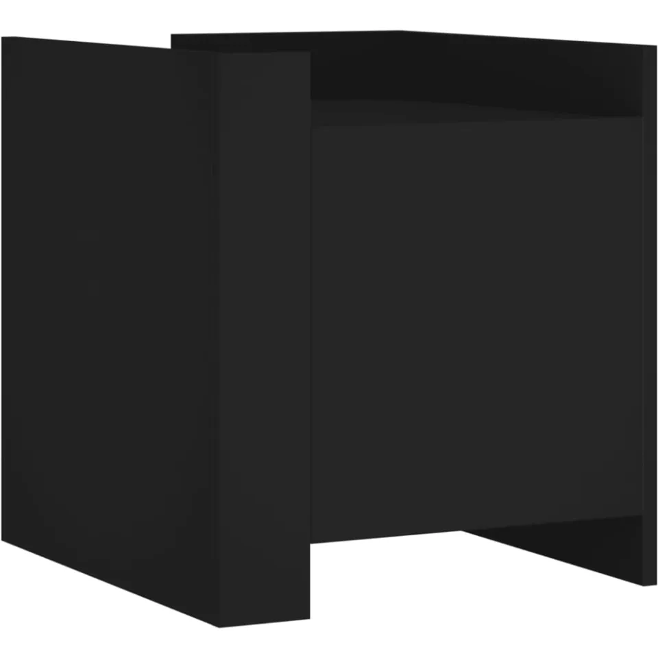 vidaXL Nachtkastje 45x50x50 cm bewerkt hout zwart, foto 3
