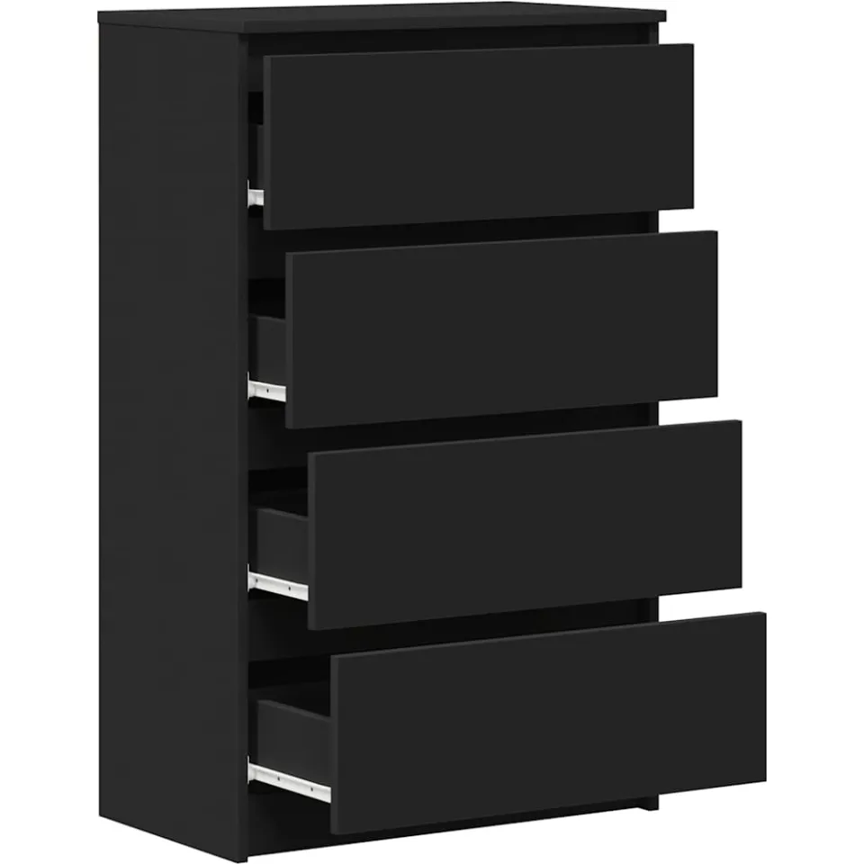vidaXL Dressoir 60x35x98,5 cm bewerkt hout zwart, foto 4