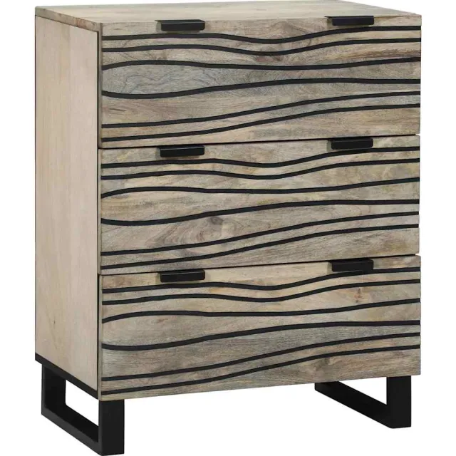 vidaXL Dressoir Wit 60 x 33,5 x 75 cm Massief mangohout