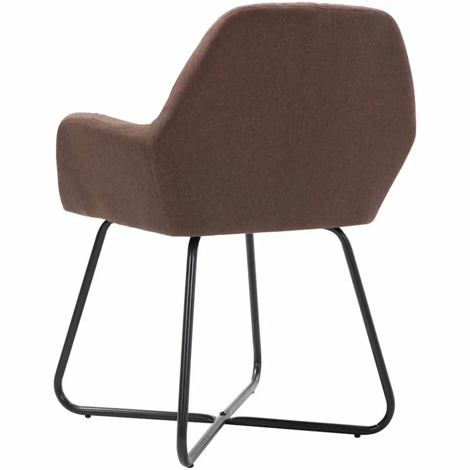 vidaXL Eetkamerstoelen 4 st stof bruin, foto 4