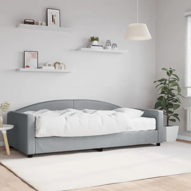 vidaXL Slaapbank met matras 100x200 cm stof lichtgrijs grijs