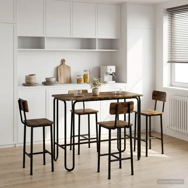 vidaXL Eettafel 100 x 50 x 75 cm Bewerkt hout Gerookt eiken