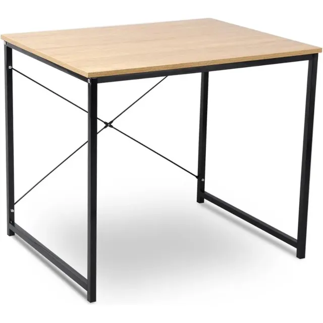 BukkitBow Bureau / Computertafel (80X70X60CM) - Zwart met Licht Hout