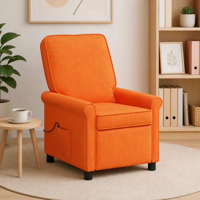 vidaXL Massage-relaxstoel Oranje 69 x 95 x 101 cm Stof, foto 2