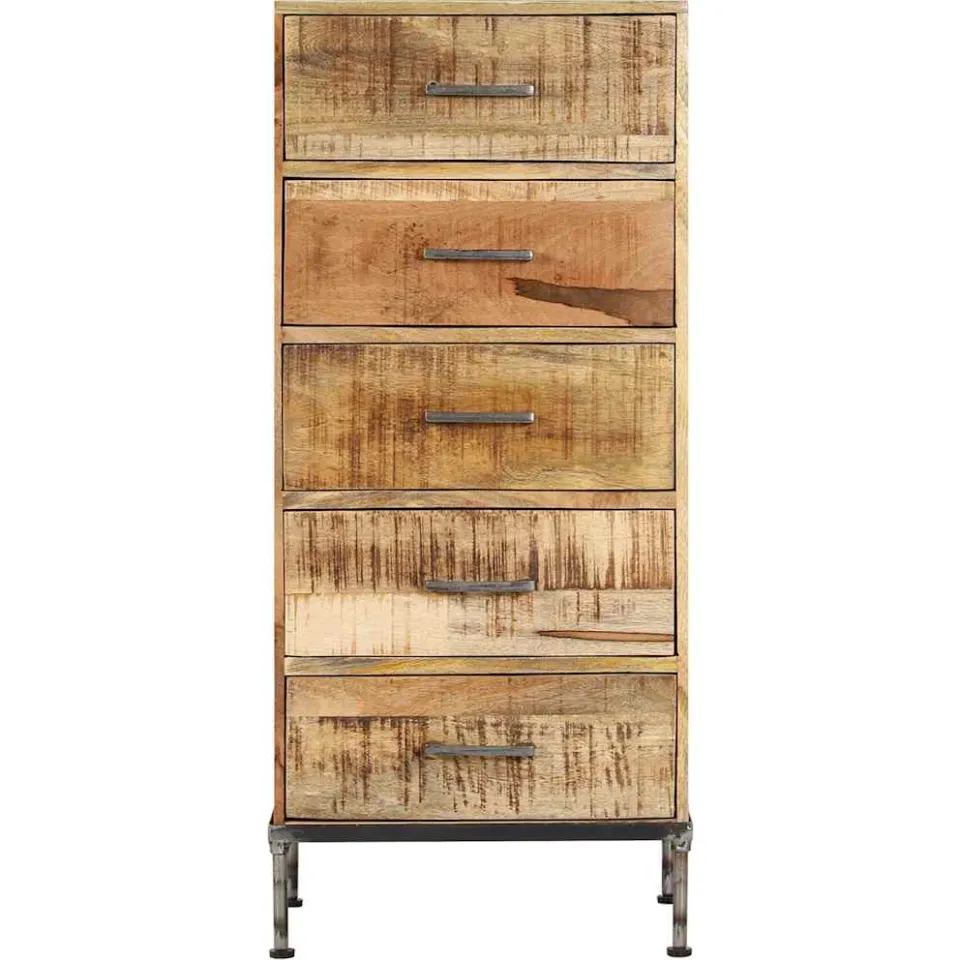 vidaXL Ladekast 45x35x106 cm massief mangohout bruin, foto 2
