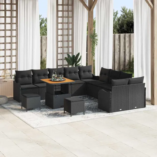 vidaXL Tuin Sofa Set 13 st Zwart poly rattan, foto 2