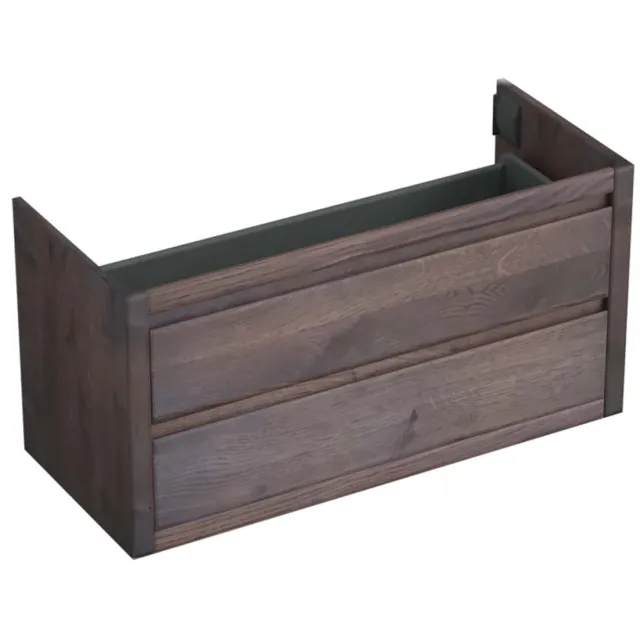Forzalaqua Onderkast Forzalaqua Gela 120x51x60 Cm 2 Softclose Lades Eiken Charcoal Bruin