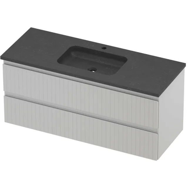 Proline Rollo Badmeubelset Hardsteen Elegant 1 Gat Gefreesd 120x46x54 cm Blue Stone Glans Wit