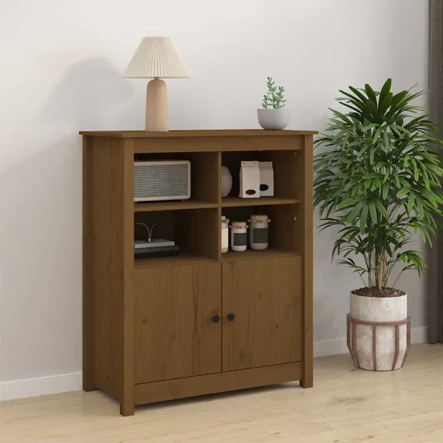 vidaXL Dressoir 83x41,5x100 cm massief grenenhout honingbruin bruin