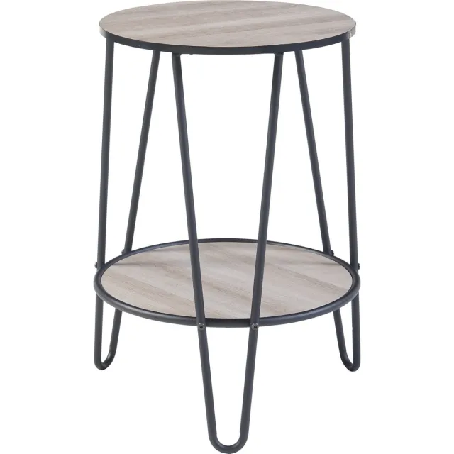 en.casa Bijzettafel Ylöjärvi 61x44x44 cm zwart en eikenkleurig