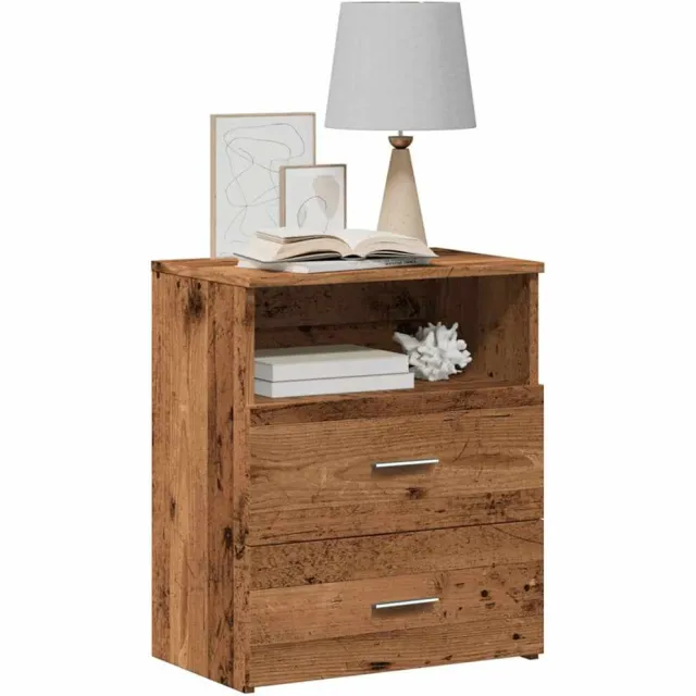 vidaXL Nachtkastjes 2 st 50x32x60 cm bewerkt hout oud houtkleurig Bruin