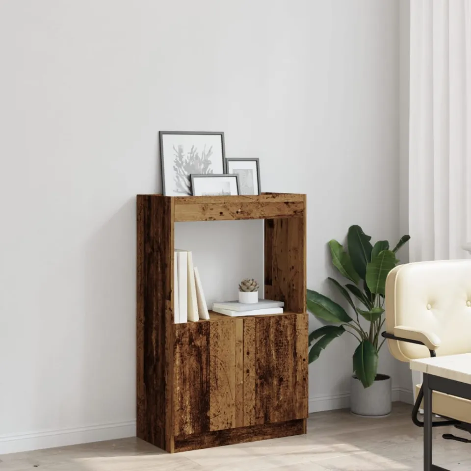 vidaXL Hoge kast 63x33x100 cm bewerkt hout oud houtkleurig bruin, foto 4