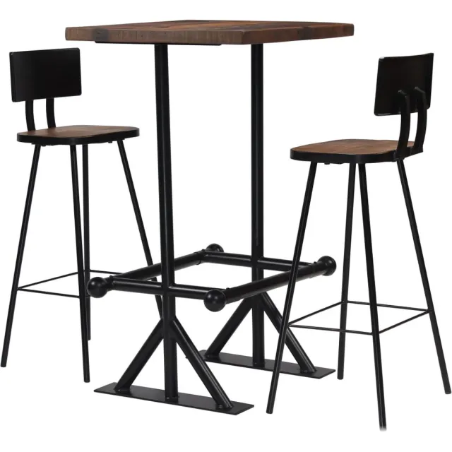 GranMaison Bartafel met barstoelen - Krukken Set - Bistro Ensemble - Eetcombinatie - Feestmeubilair - Verzamelsuite - Entertainment Kit - Zwart - 60 x 60 x 107cm