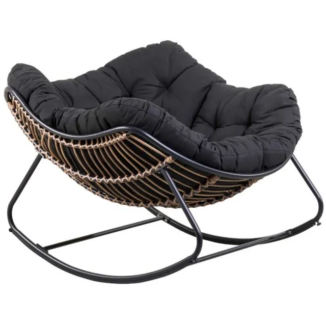 Casa Moderne Schommelstoel - Zwart - Stoel - Rocko – 83 x 114 x 96cm