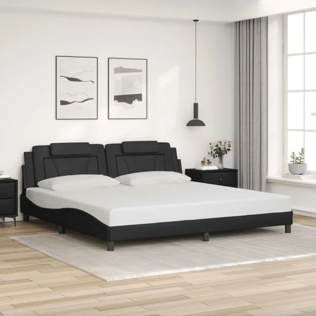 vidaXL Bedframe "Viana" zonder matras kunstleer zwart 200x200 cm