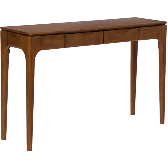 sweeek Sidetable met 2 lades rubberhout met essenfineer - alienor Walnoot