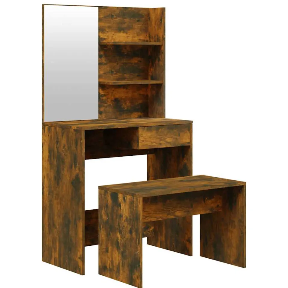 vidaXL Kaptafelset 74,5x40x141 cm gerookt eiken, foto 3