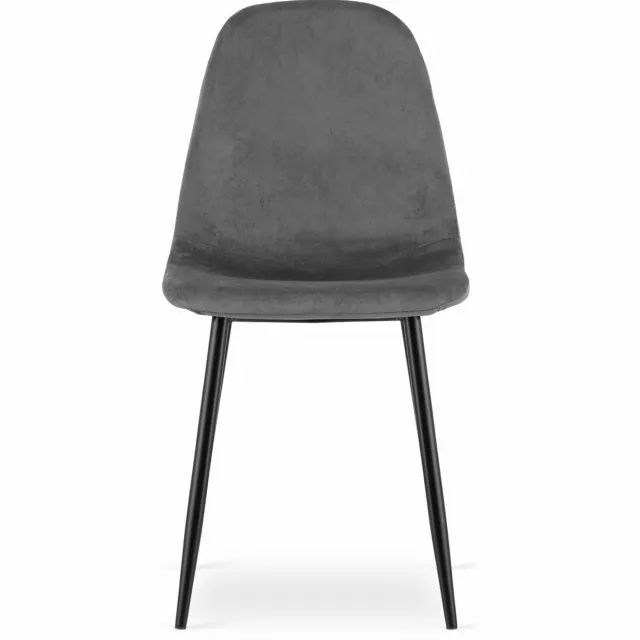 LEOBERT COMO Velvet Design Stoelen – Set van 3 – Donkergrijs Fluweel – Zwarte Metalen Poten – Tijdloos & Ergonomisch – Max. 120 kg